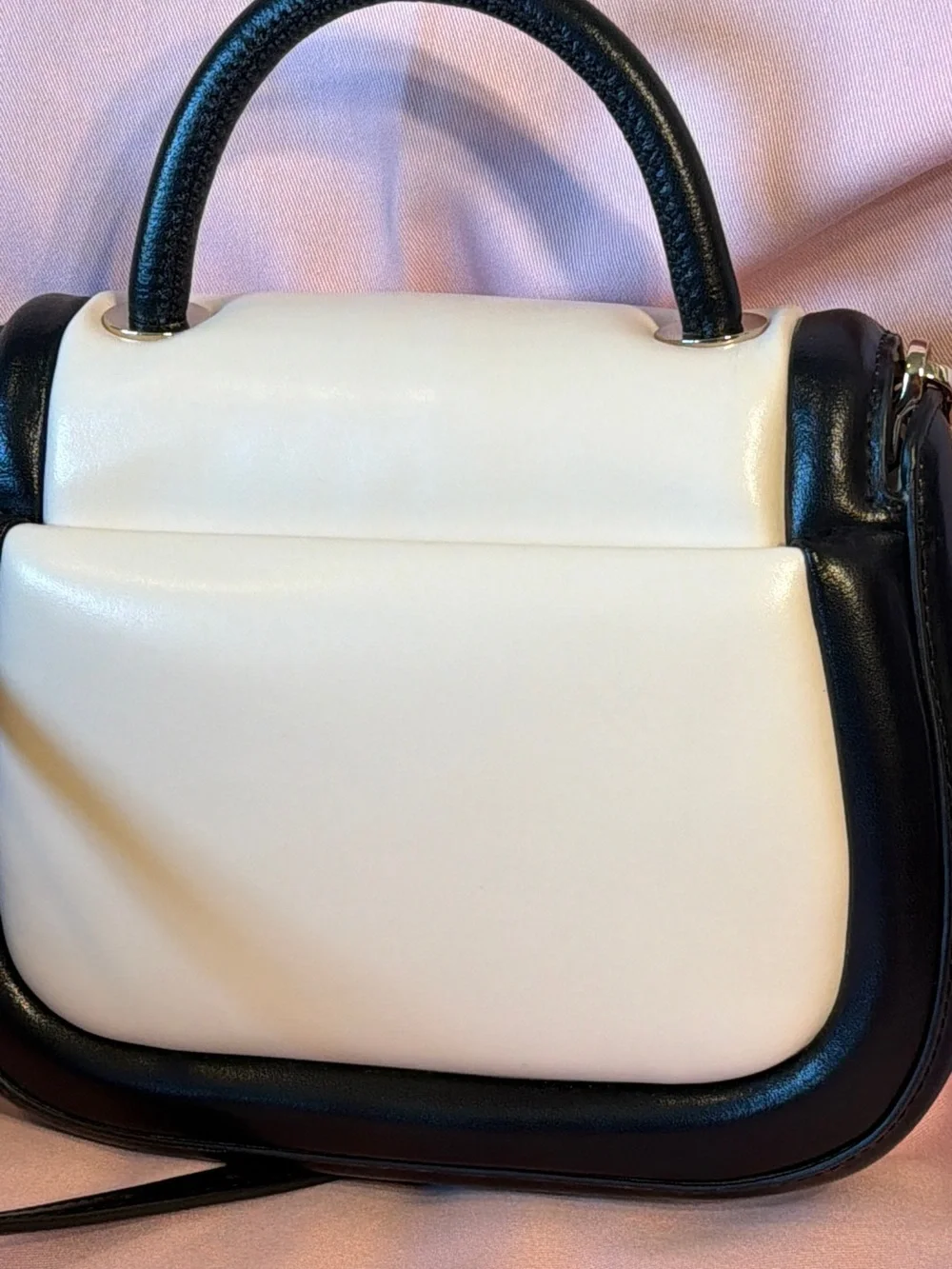 kate spade Black & White Limited Edition Puffy Leather Crossbody Satchel